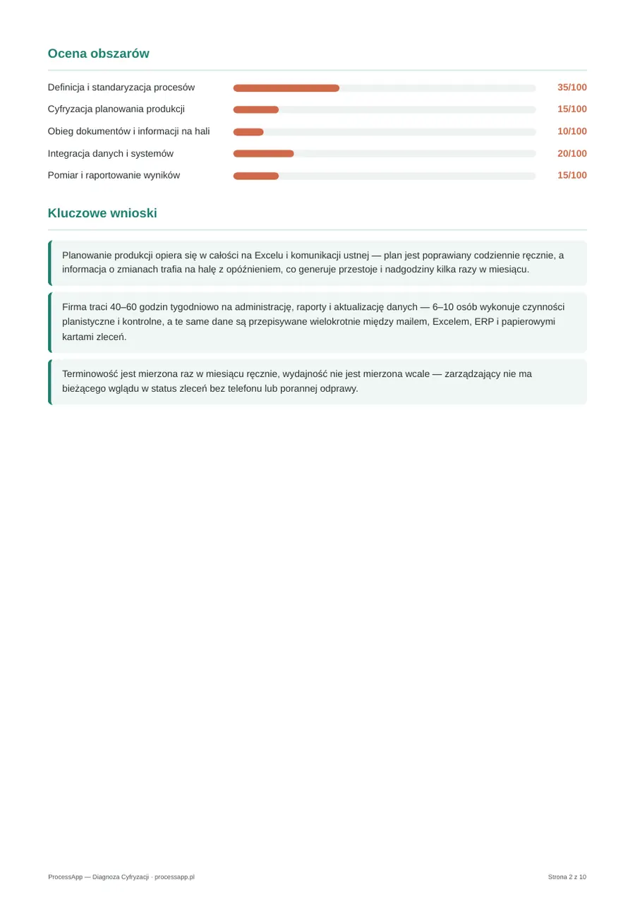 Przykładowy raport z diagnozy — strona 2