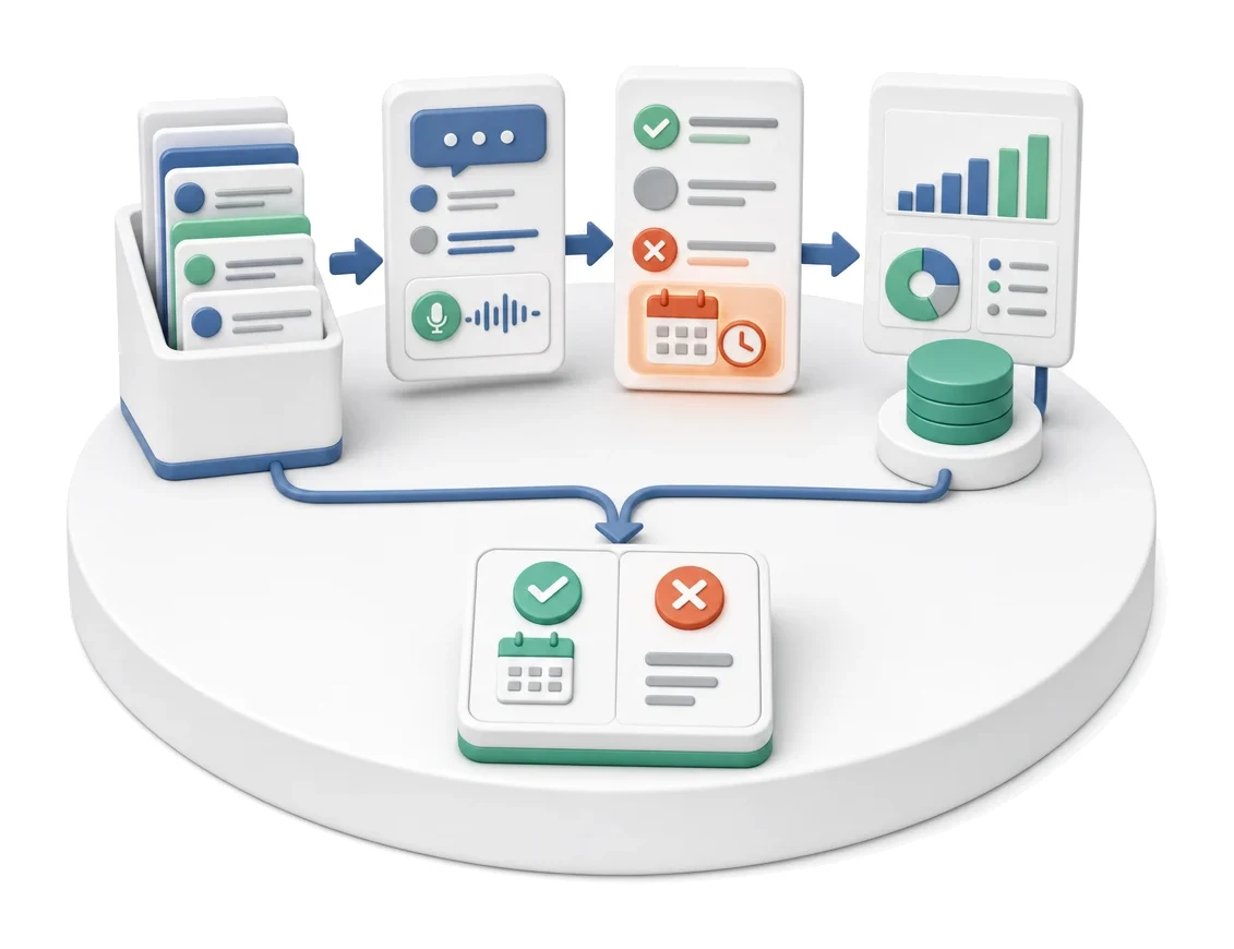 Cold calling — ekrany modułu w Process App