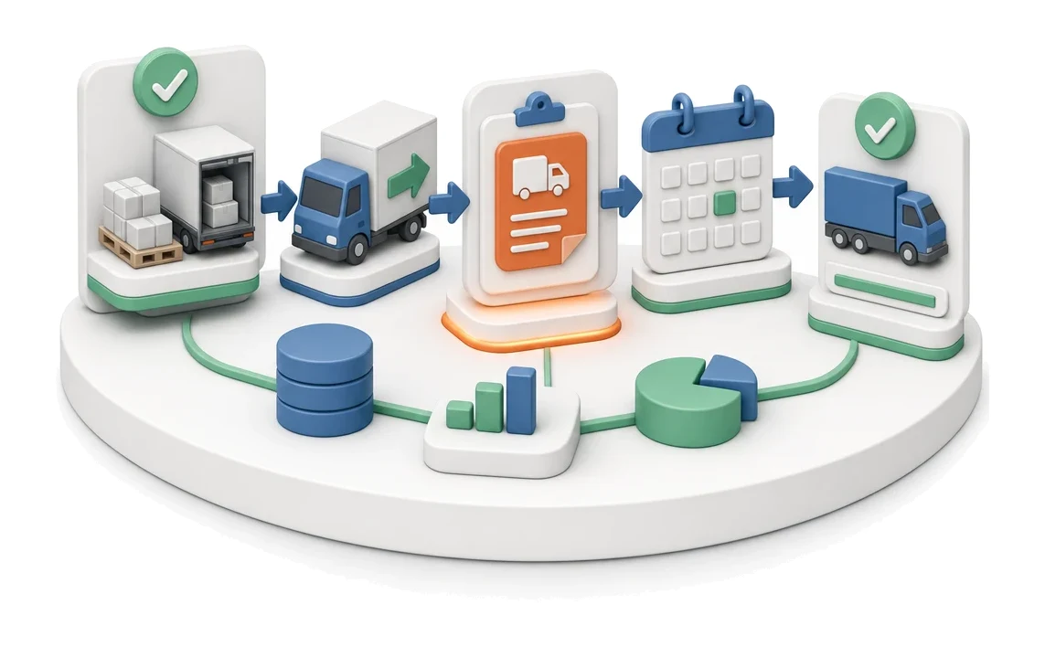 Zlecenie transportu — ekrany modułu w Process App